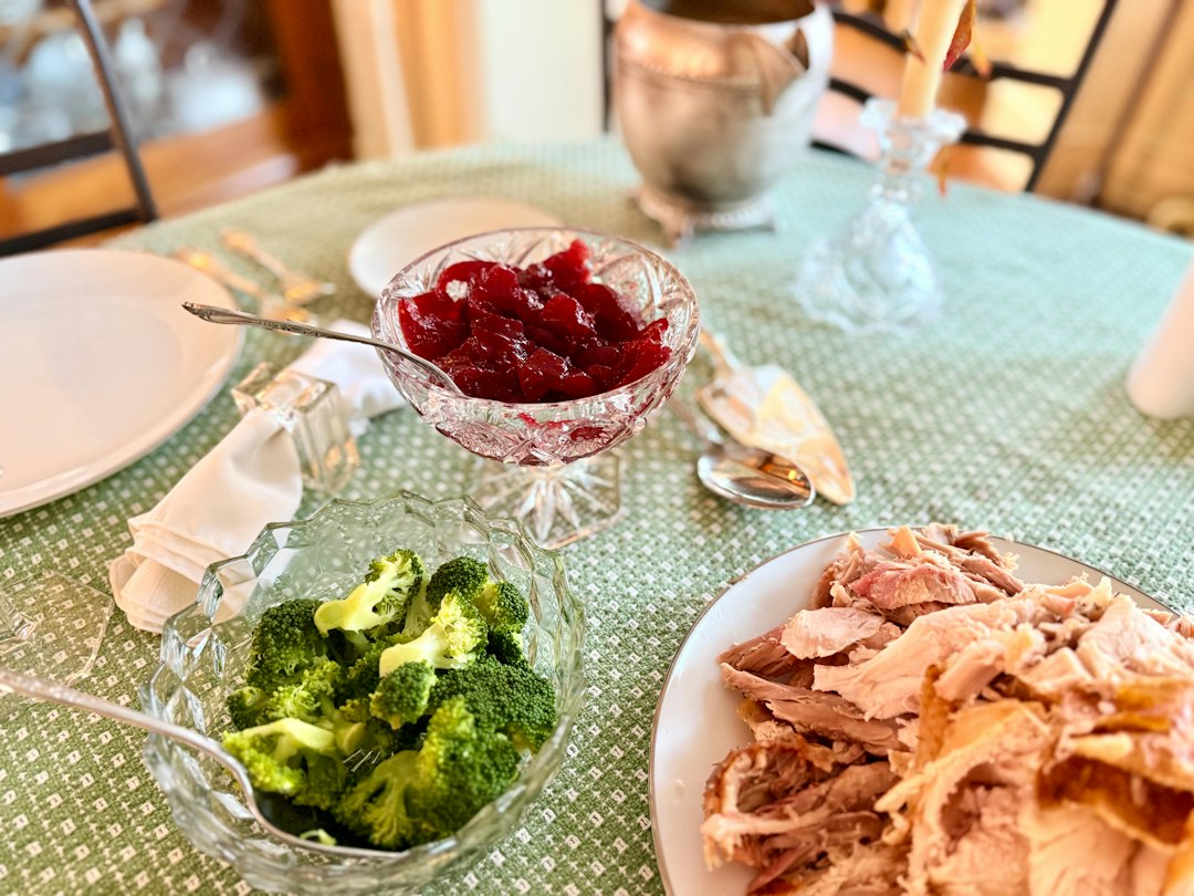 Dining table prepared for a family gathering
